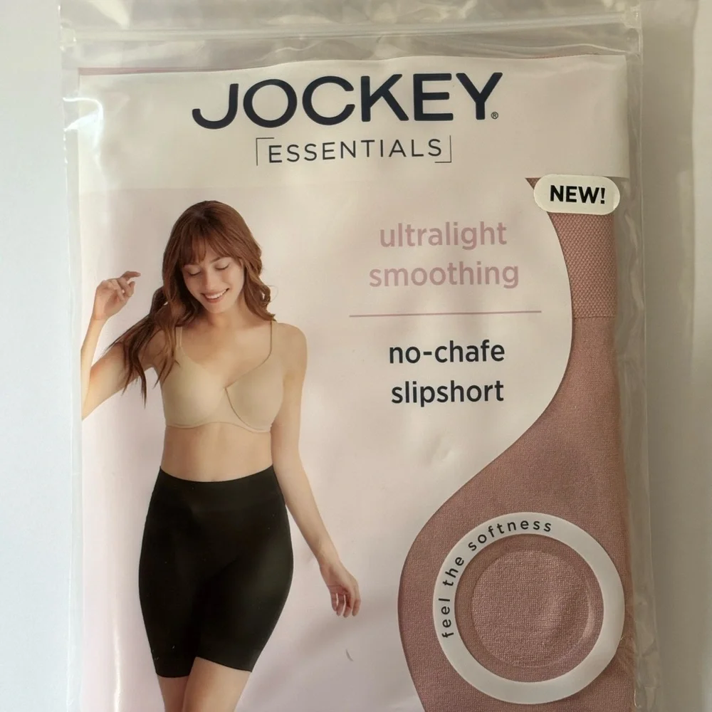 Jockey Essentials Womens No Chafe Slipshort Ultralight Smoothing Pink 5XL New